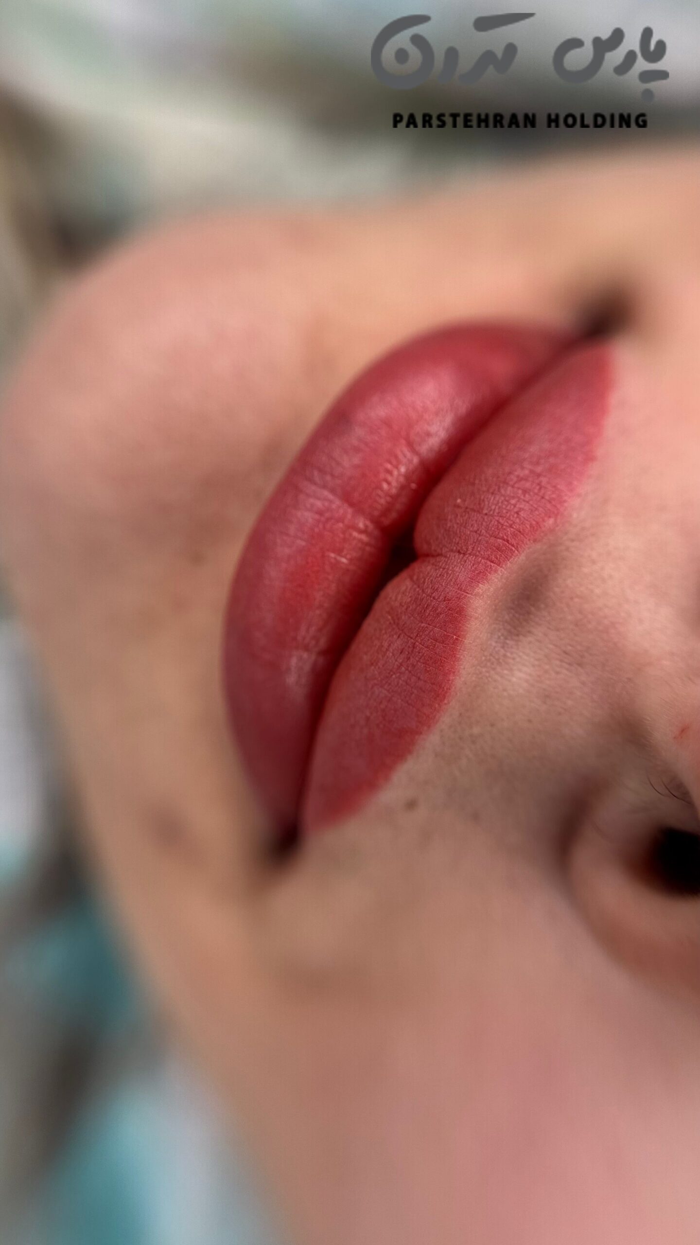 نمونه کار شیدینگ لب در آرایش دائم صورت