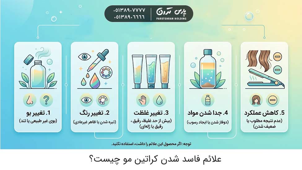 What are the symptoms of hair keratin spoilage علائم فاسد شدن کراتین مو چیست؟