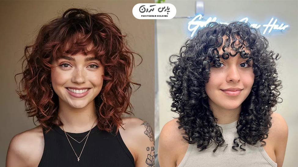 Short curly bangs for round faces1 مدل شَگ کوتاه فر برای صورت گرد
