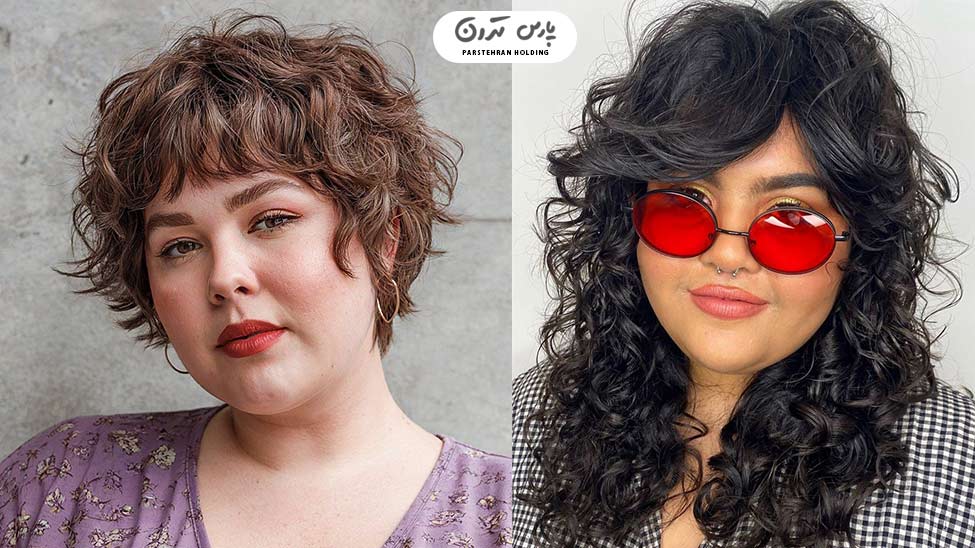 Short curly bangs for round faces2 مدل مو شگ فر برای صورت گرد