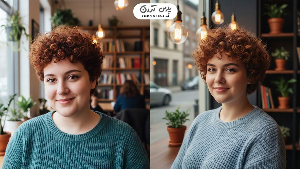 Short curly pixie model1 مدل پیکسی فر کوتاه برای صورت گرد