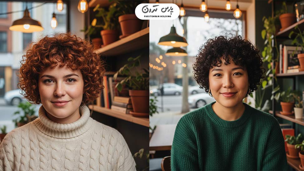 Short curly pixie model2 مدل مو فر پیکسی برای افراد با صورت گرد