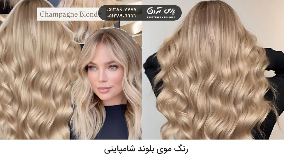 Champagne blonde hair color رنگ موی بلوند شامپاینی