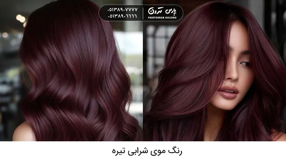 Dark burgundy hair color رنگ موی شرابی تیره