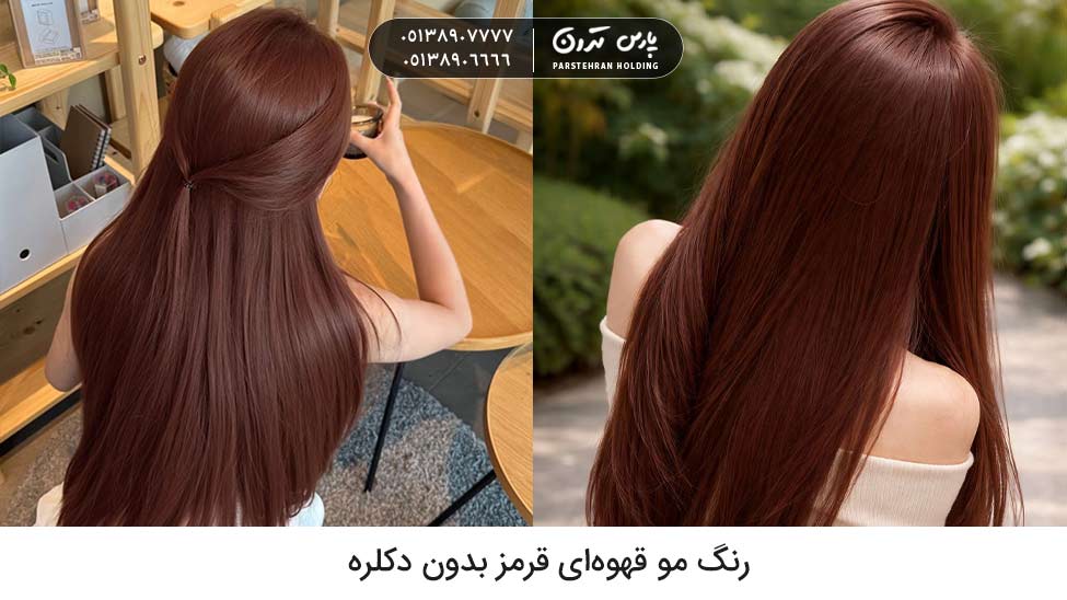 Red brown hair color without bleach رنگ مو قهوهای قرمز رنگ مو پاییزی بدون دکلره