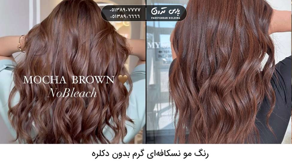 Warm Nescafe hair color without bleach رنگ مو پاییزی بدون دکلره