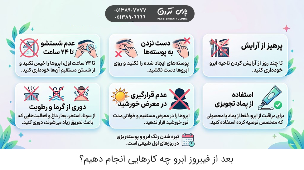 What to do after eyebrow fibrosis 1 بعد از فیبروز ابرو چه کارهایی انجام دهیم؟