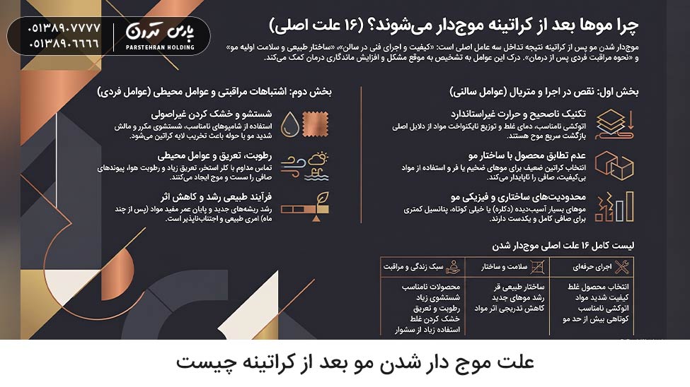 reasons my hair wavy again after keratin treatment علت موج دار شدن مو بعد از کراتینه چیست