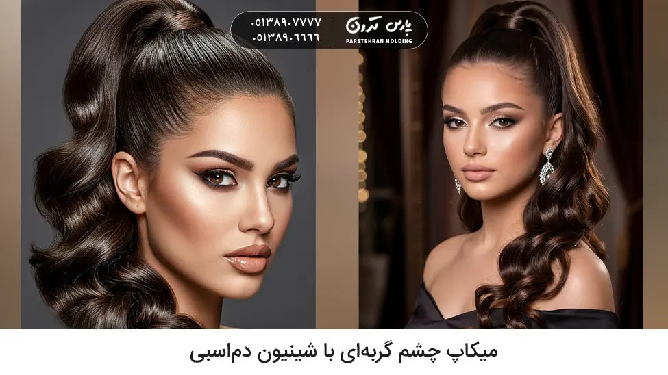 Cat eye makeup with ponytail chignon مدل میکاپ و شینیون جدید