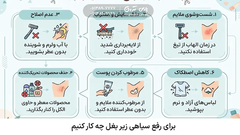 What can be done to get rid of dark underarms برای رفع سیاهی زیر بغل چه کار کنیم