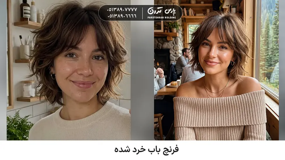Chopped French bob for thick and frizzy hair فرنچ باب خرد شده برای موهای پرپشت و وز