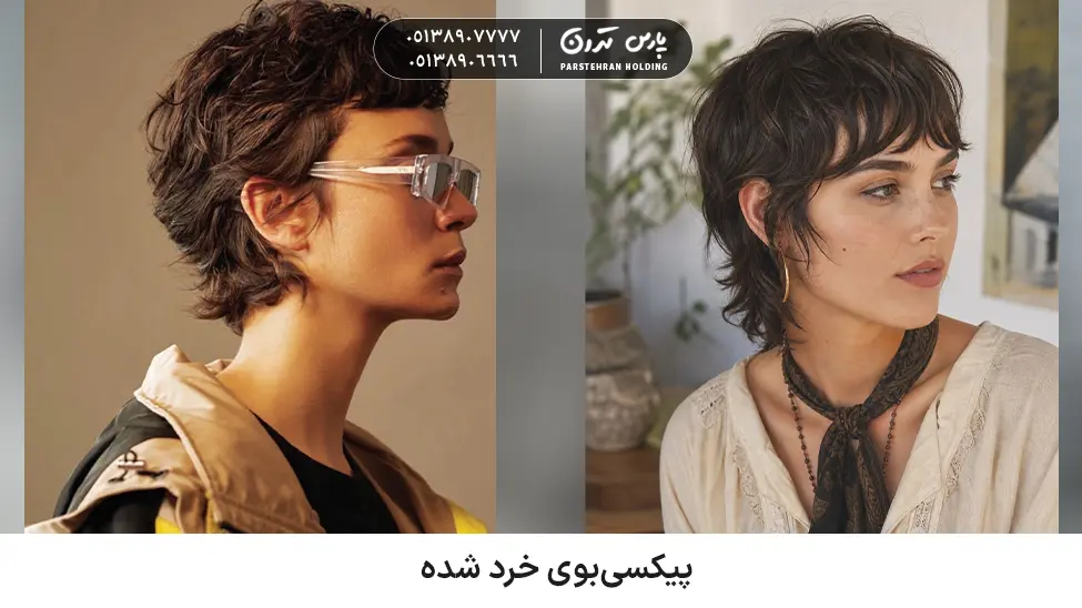 Chopped pixie cut for thick and fluffy hair پیکسیبوی خرد شده مناسب موهای پرپشت و وز