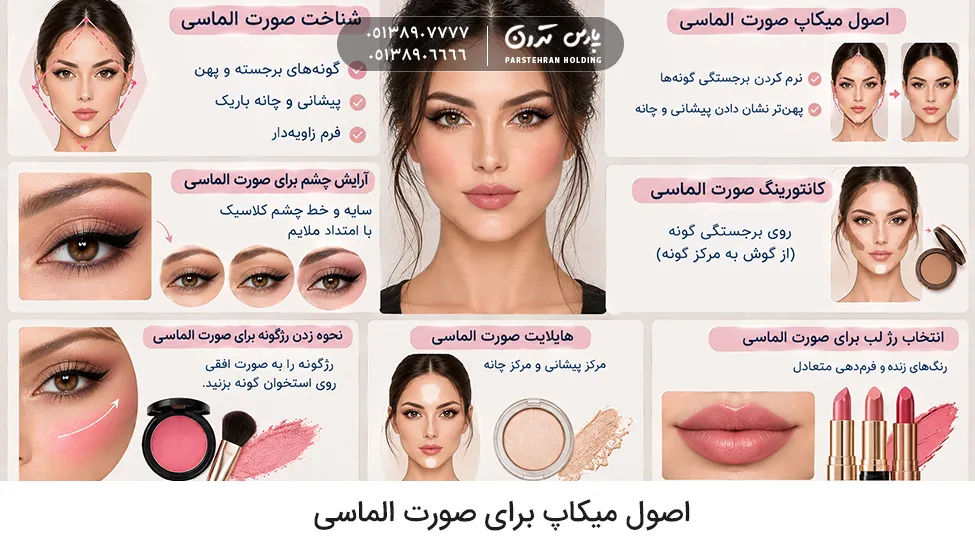 Makeup Principles for a Diamond Shaped Face اصول میکاپ برای صورت الماسی